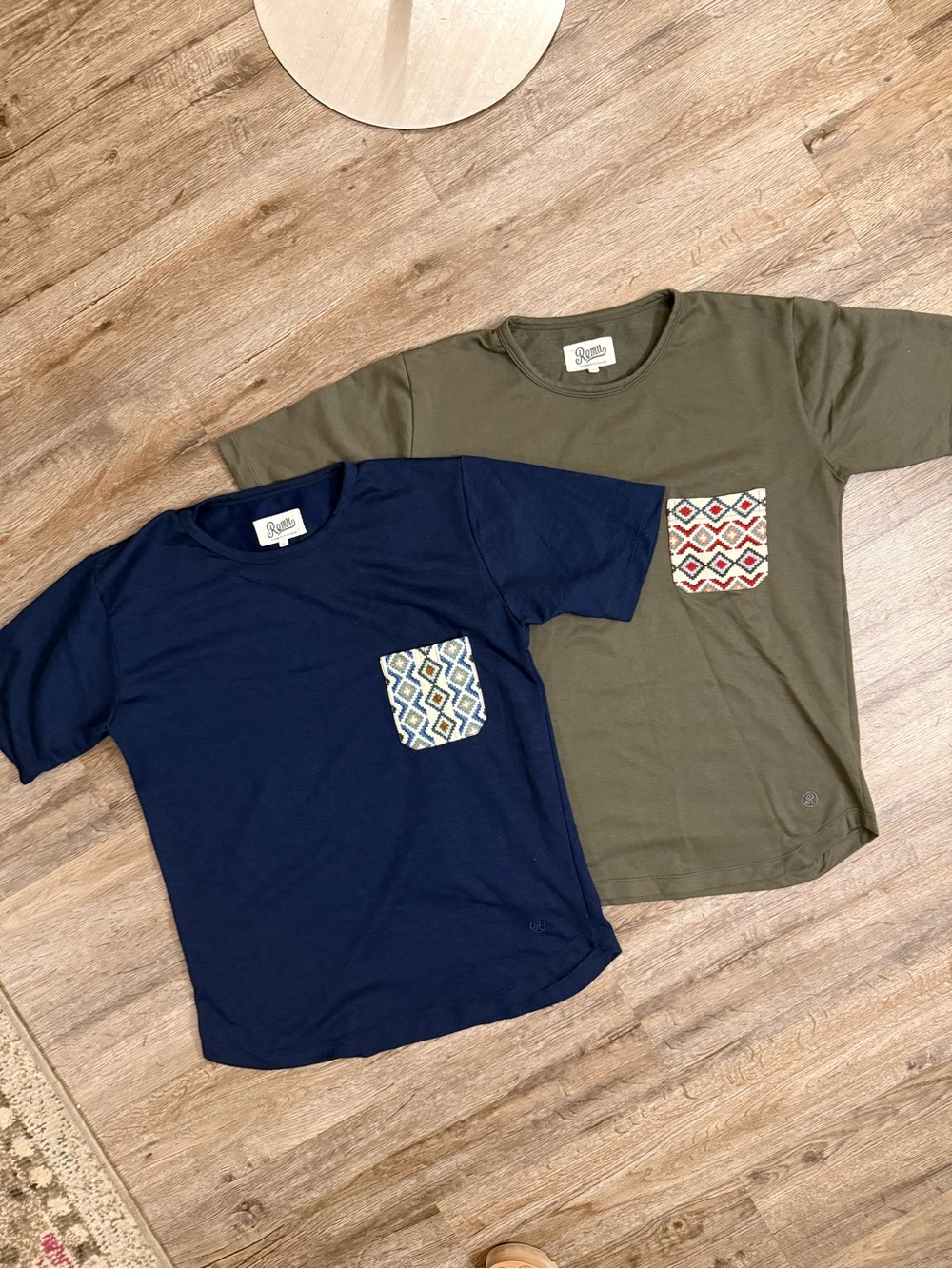 (2) Remu Aztec Pocket Tee Shirts